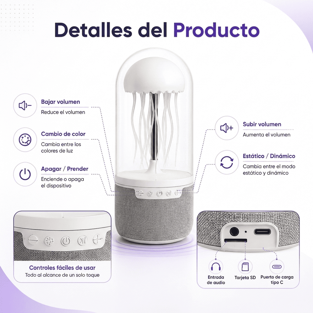 Lámpara Medusa + Parlante Bluetooth